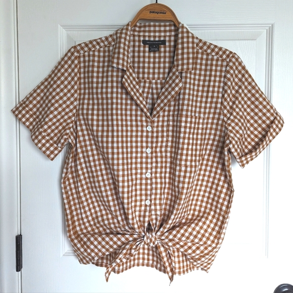 French Connection FCUK Gingham Tie Blouse - Picture 1 of 6